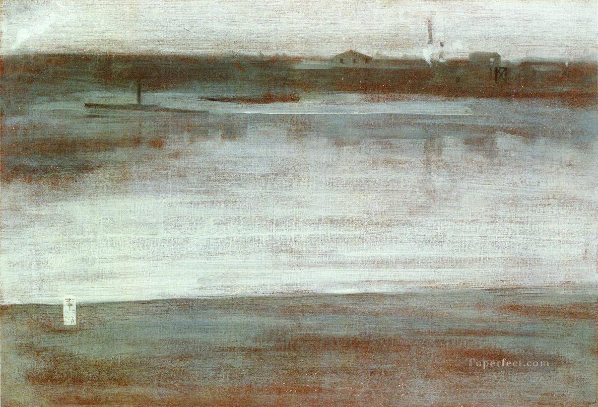 Symphony in Grey Early Morning Thames James Abbott McNeill Whistler Oil Paintings